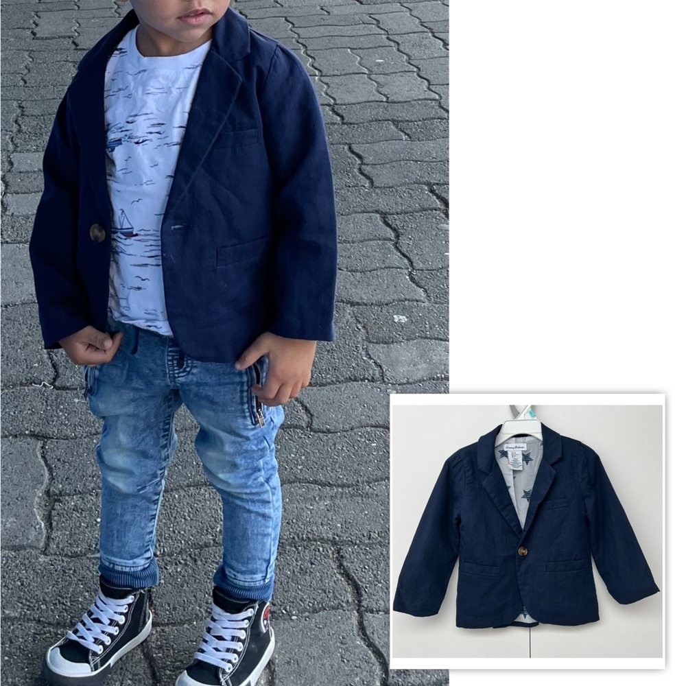 TOMMY BAHAMAS | 2T Linen & Cotton Navy Blazer